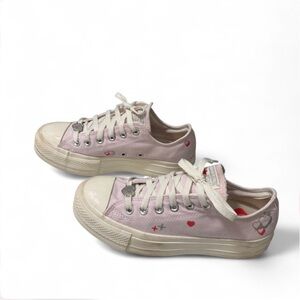 Converse Chuck Taylor All Star Lift Platform Low Top sneakers with a Y2K heart